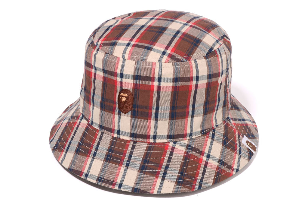 MINI BAPE CHECK BUCKET HAT M