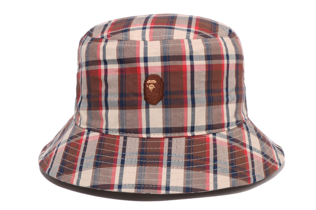 MINI BAPE CHECK BUCKET HAT M