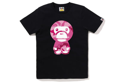 A Bathing Ape Men Color Camo College Tee black purple