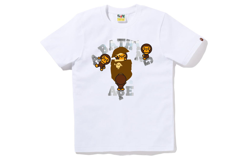 BAPE CHECK COLLEGE MILO TEE L