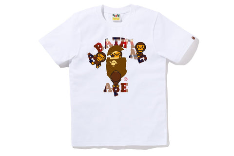 BAPE CHECK COLLEGE MILO TEE L