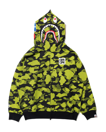 BAPE X Cr7 Life Logo Relaxed Fit Shark Full Zip Hoodie