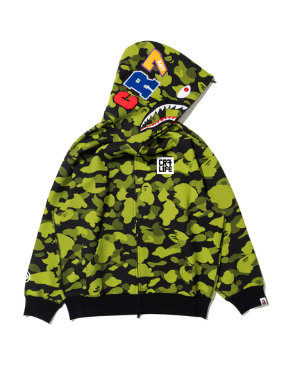 BAPE X Cr7 Life Logo Relaxed Fit Shark Full Zip Hoodie