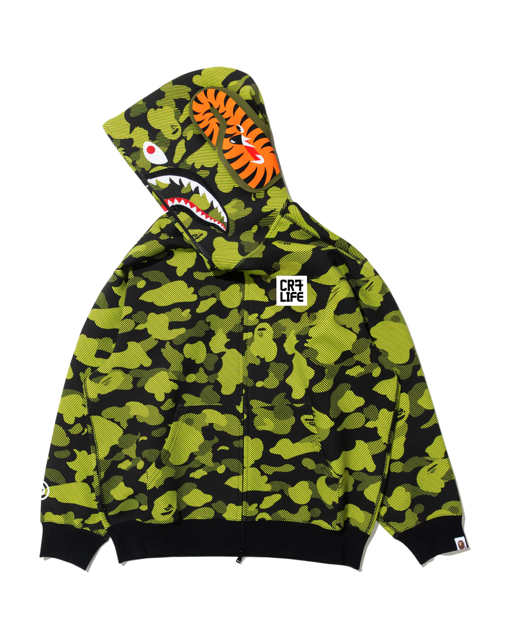BAPE X Cr7 Life Logo Relaxed Fit Shark Full Zip Hoodie