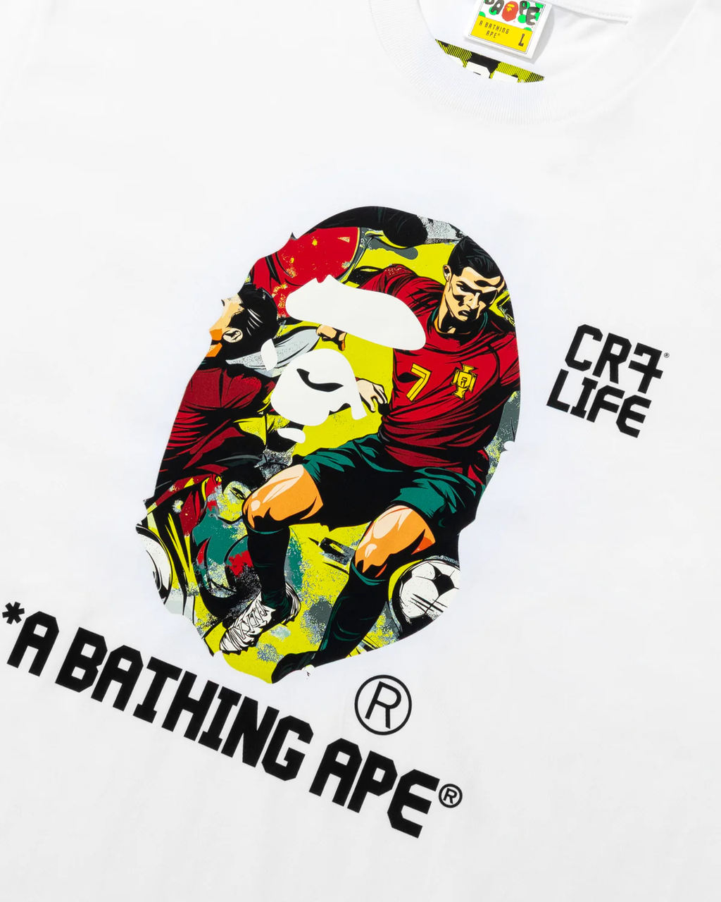 BAPE X Cr7 Life Graphic A Bathing Ape Relaxed Fit Tee